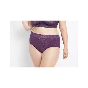 Lane Bryant Cacique Stretch Lace High Leg Brief Panty 22/24